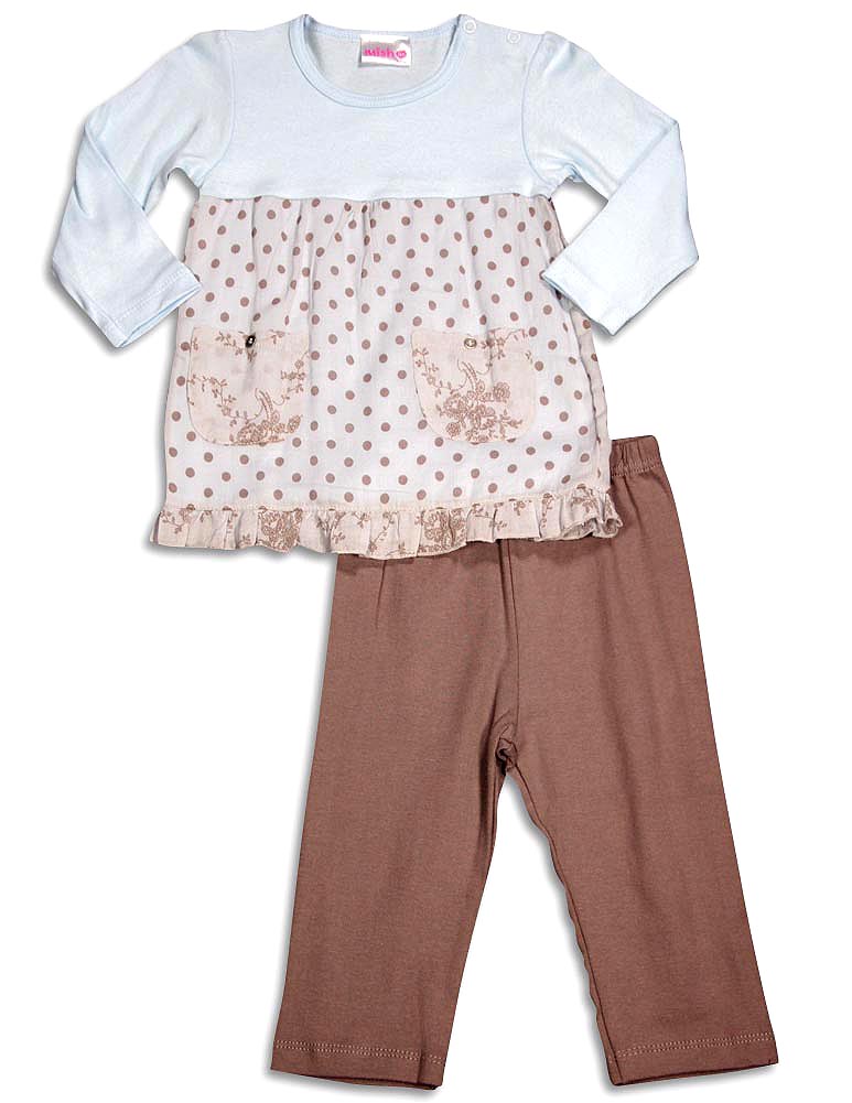 Set pantaloni manica lunga Mish Mish bambino bambina cotone spandex CHIUDI - Foto 4 di 5