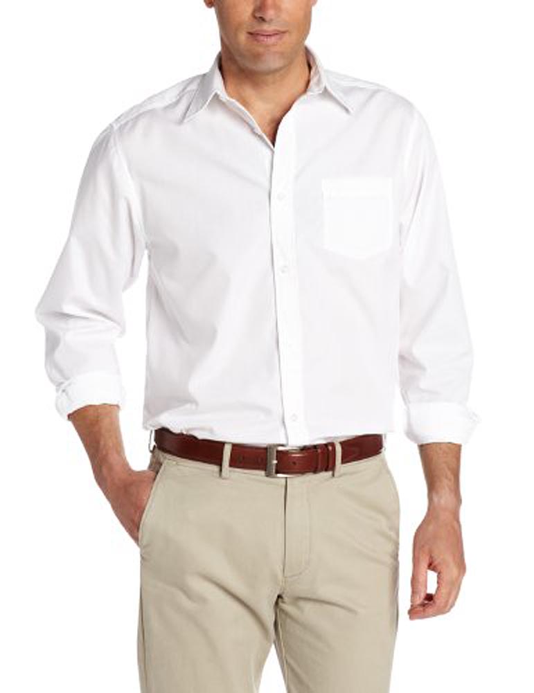 men's white poplin dress shirt