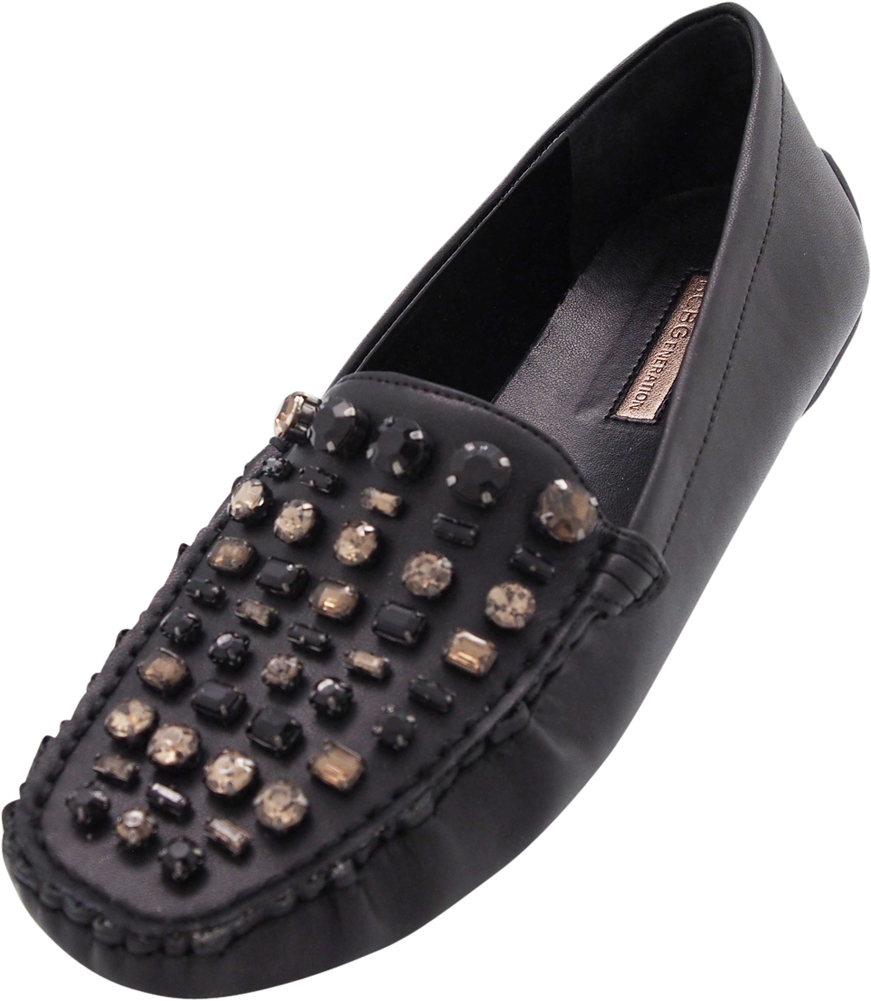 BCBGeneration Alvin Women's Driver Moccasin Jeweled Leather Slip