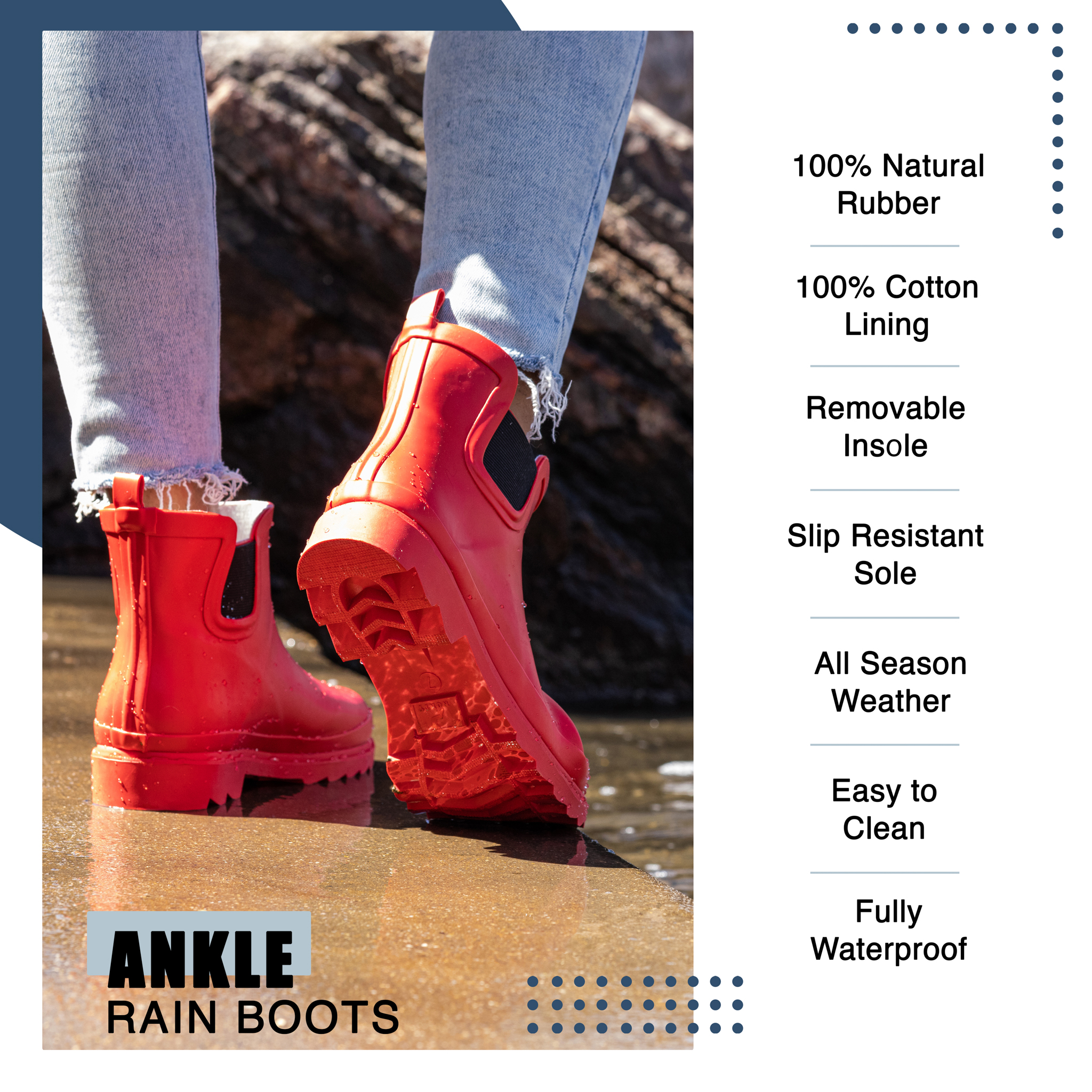 low rubber rain boots