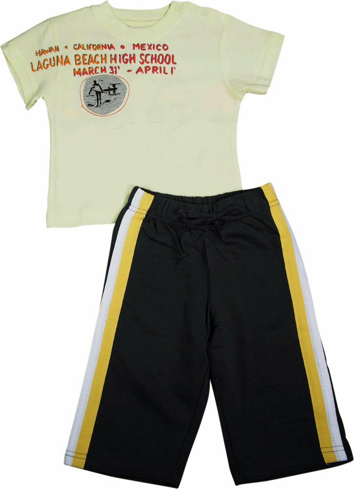 Mish Baby Infant Toddler Little Boys Short Sleeve Cotton Pant Set CLOSEOUT