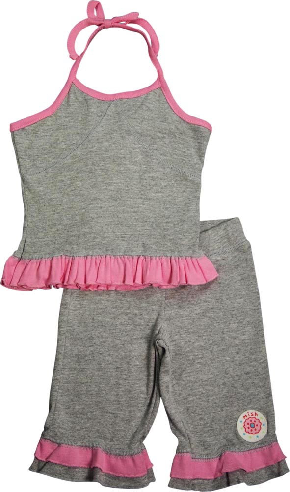 Mish Baby Infant Newborn Girls Sleeveless Capri Pant Set Cotton CLOSEOUT