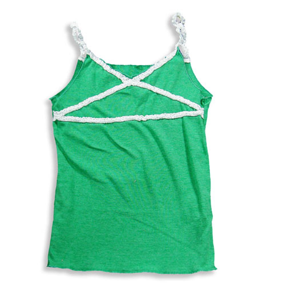 Dinky Souvenir Toddler Girls Lace Trim Spaghetti Strap Tank Top Cotton Blend Tee
