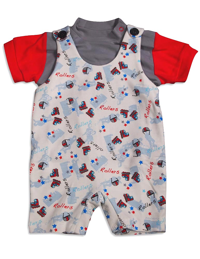 SnoPea Baby Infant Boys Short Sleeve Two Piece Shortall Set