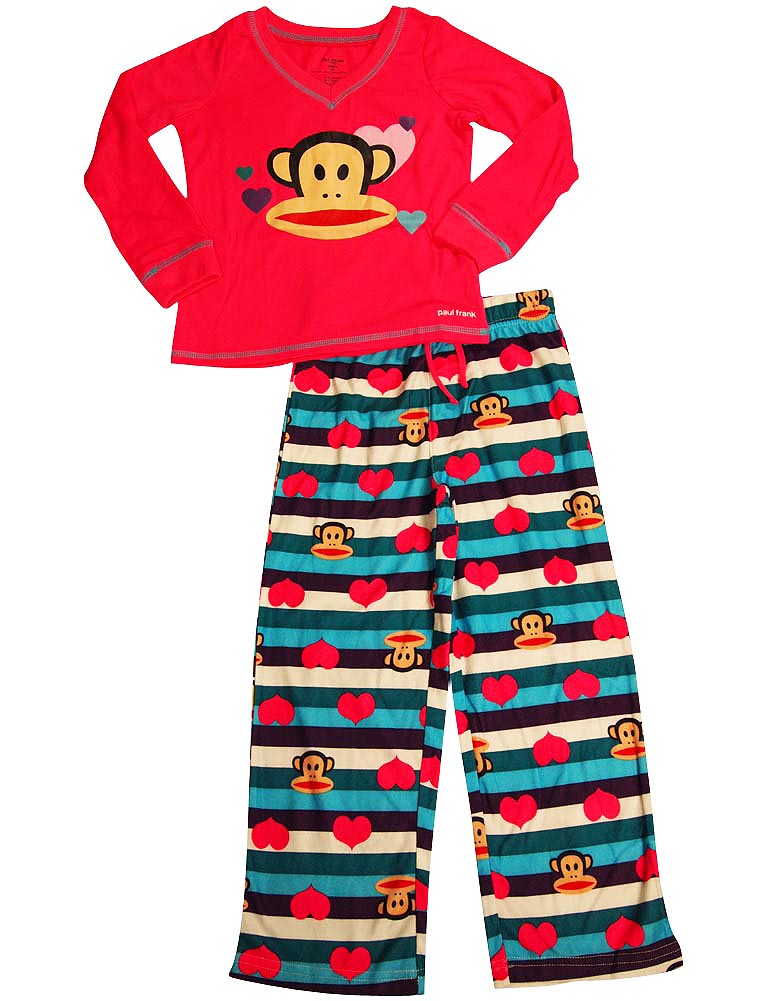 Paul Frank Girls Size 4 to 14 Long Sleeve Flame Resistant Pajama Set