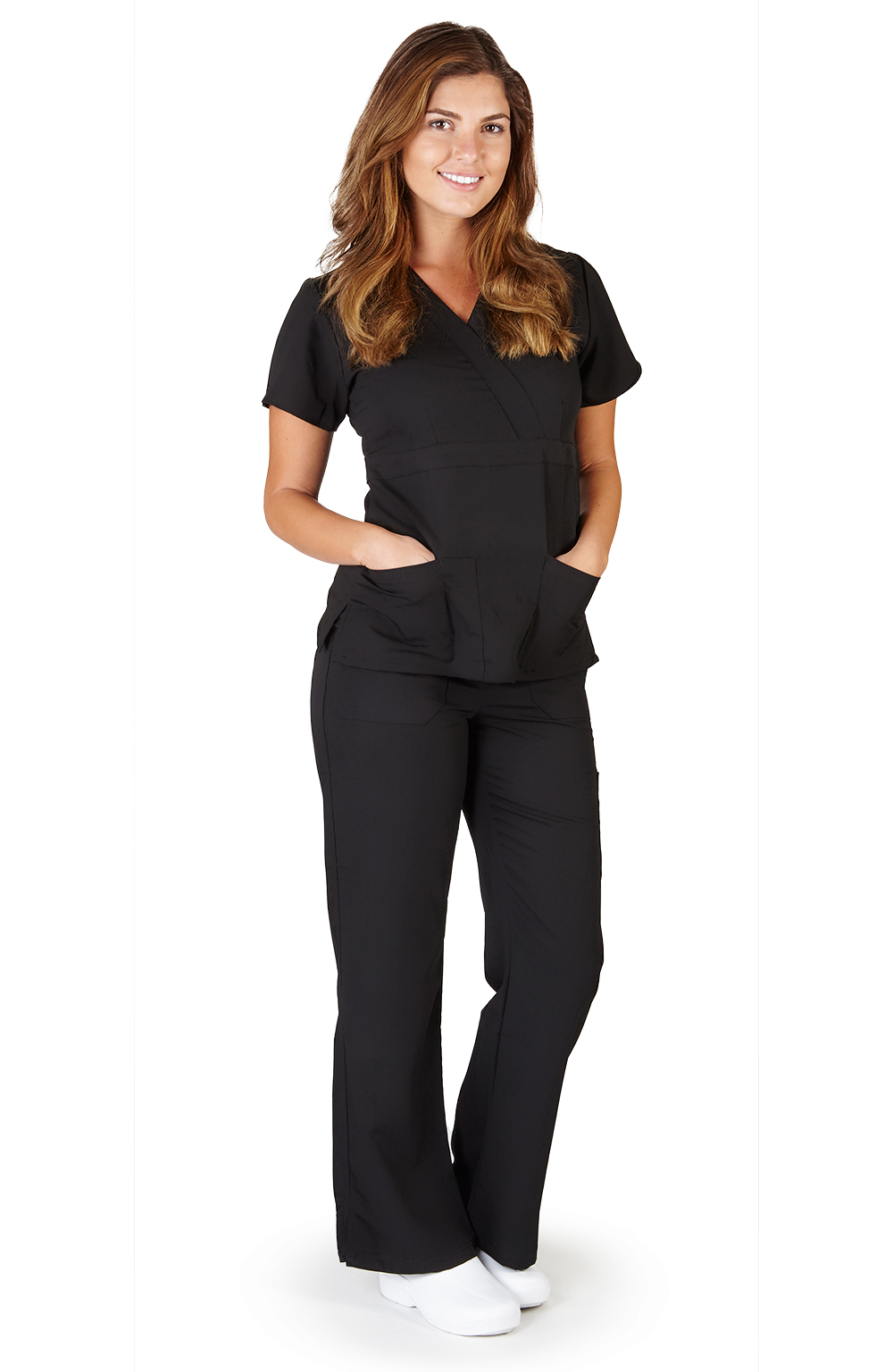 Ultra Soft Medical Nurse Uniform Premium Womens Junior Fit Mock Wrap ...
