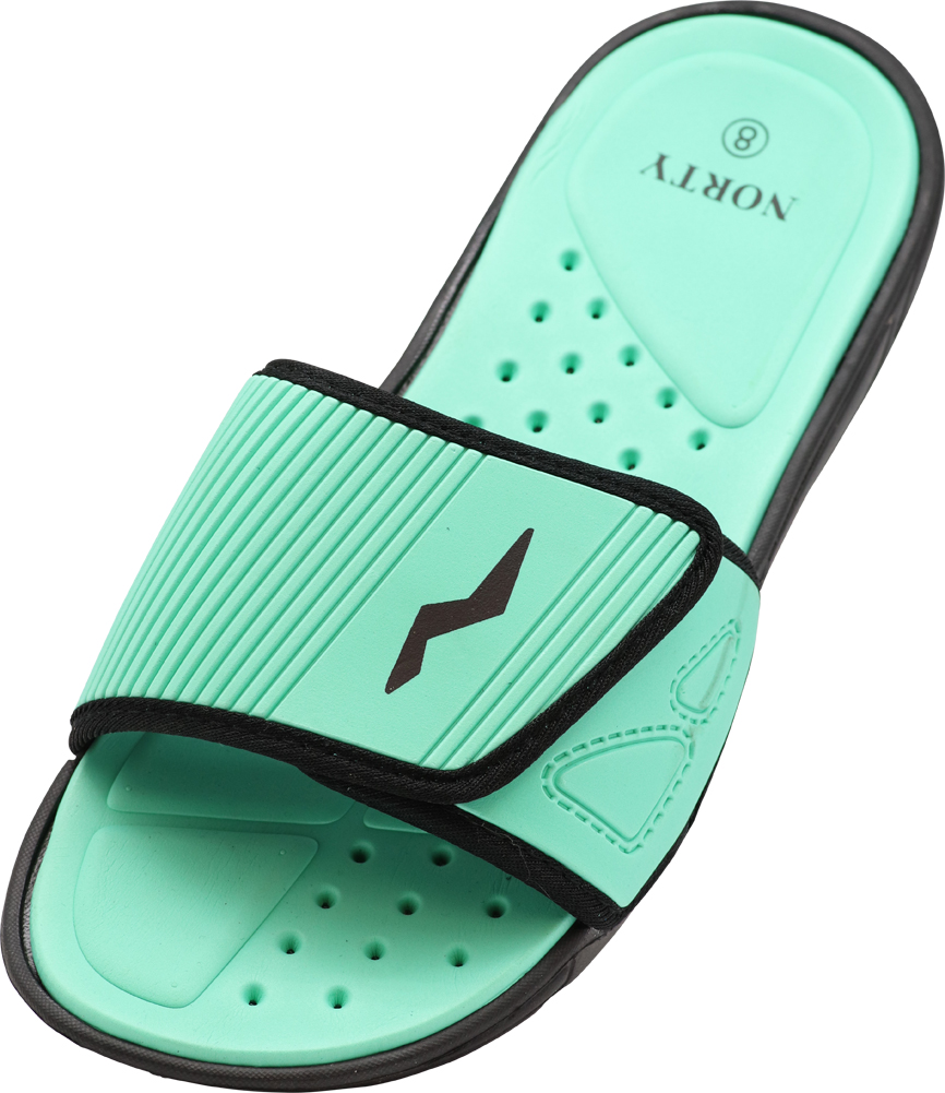 NORTY Young Men Drainage Slide Sandal Shoe Beach, Pool, Shower RUNS 1 SIZE SMALL